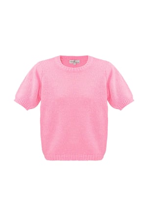 Basic shirt with puff sleeves - baby pink h5 