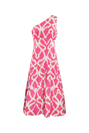 One-shoulder dress tropical bliss - fuchsia h5 