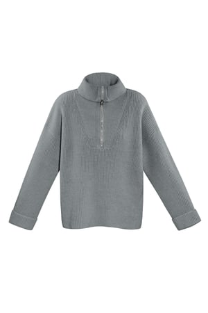 Neutral knit sweater - dark grey h5 