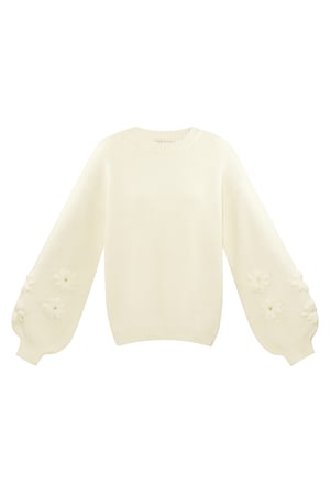 Lovely floral touch sweater - off-white h5 