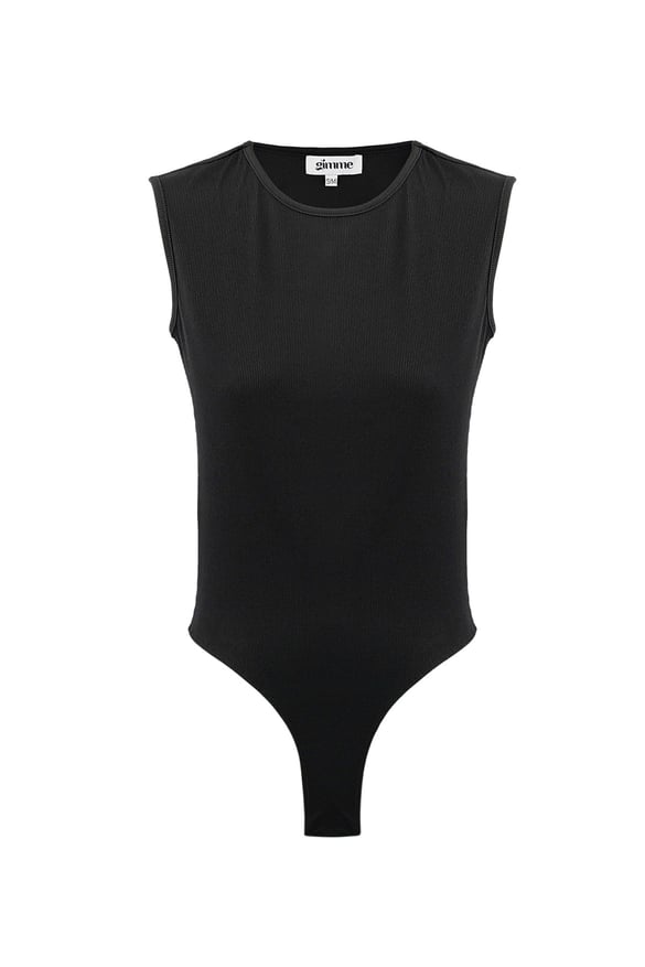 Basic bodysuit mouwloos - zwart 2