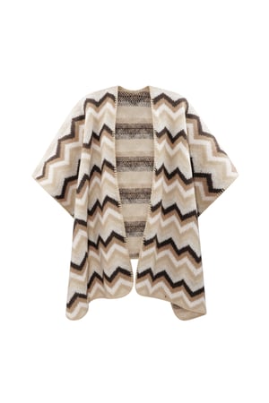 Winter poncho wrapped in warmth - black beige h5 