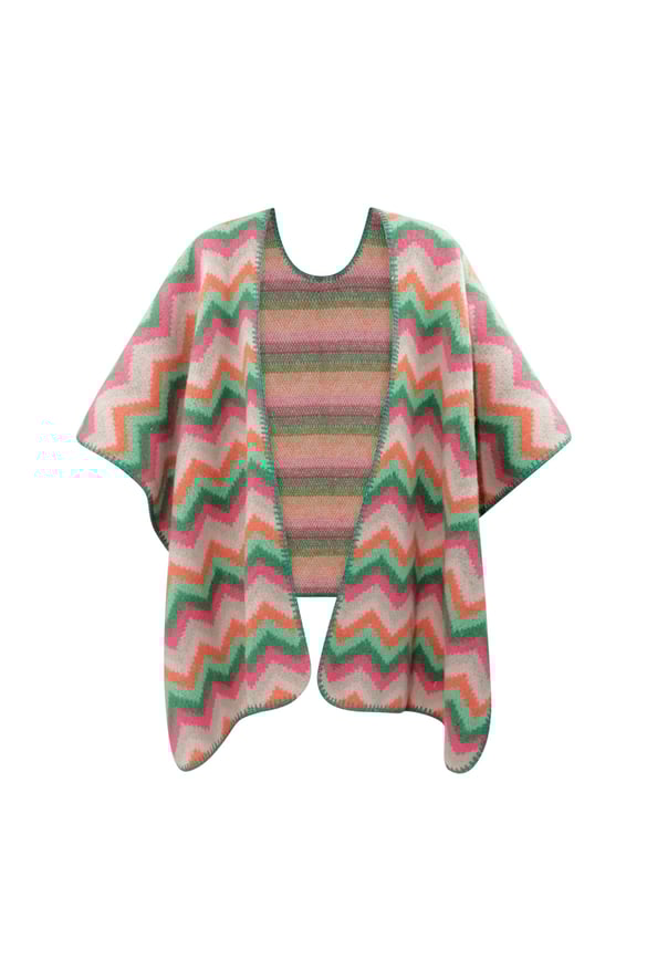 Winter poncho wrapped in warmth -  multi