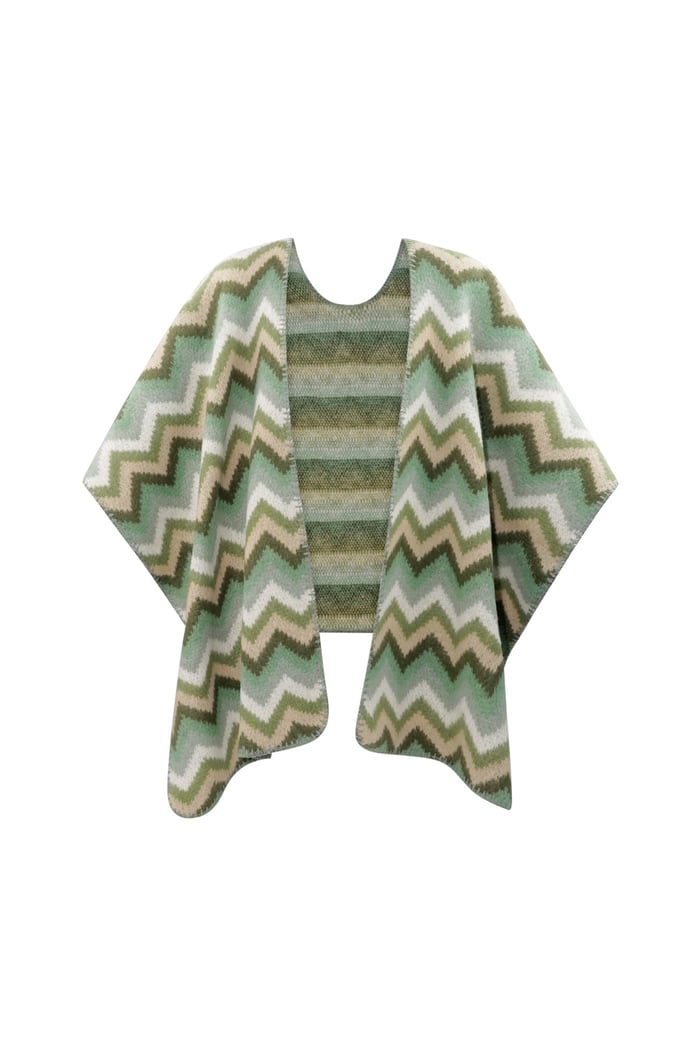 Winter poncho wrapped in warmth - green 