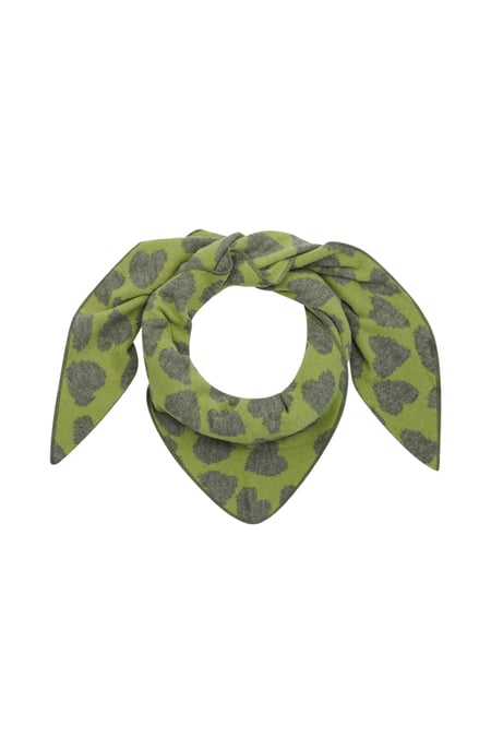 Winter scarf frosted heart - green 2