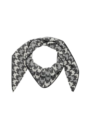 Winter scarf snowy snuggle - black grey h5 