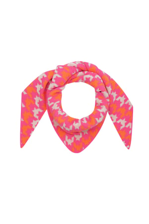 Winter scarf snowy snuggle - orange pink h5 