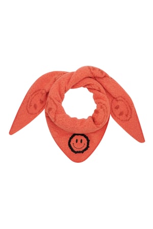 Winter scarf smiley smoothnes - orange h5 