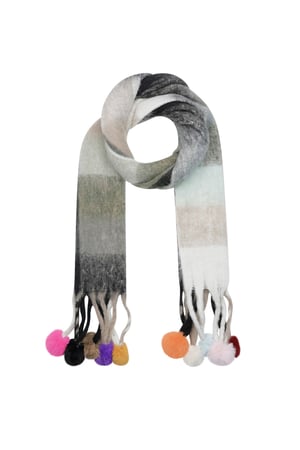 Winter scarf dreamy drape - black grey h5 