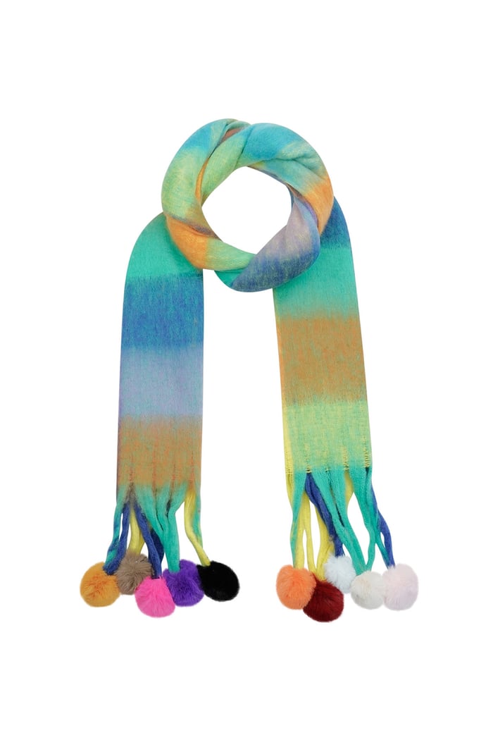 Winter scarf dreamy drape - blue green 