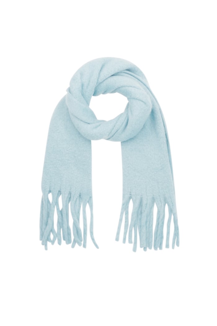 Colorful Winter scarf - light blue 