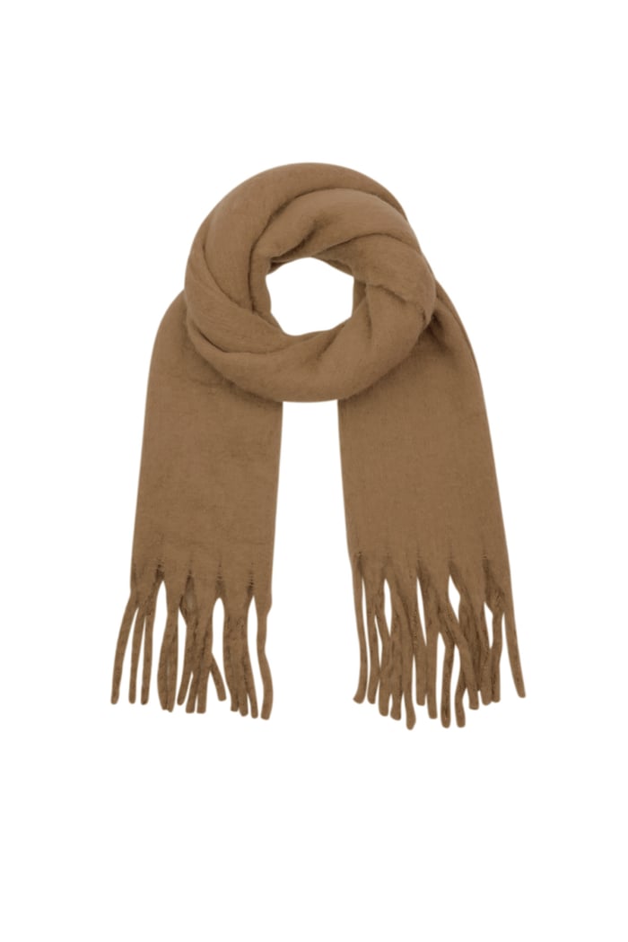 Colorful winter scarf - brown 