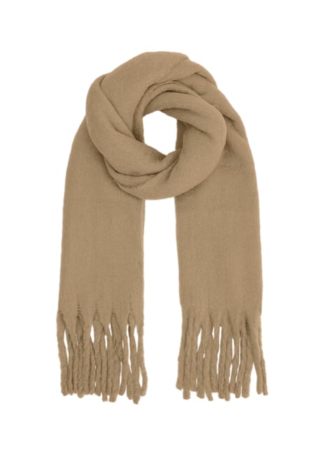 Colorful winter scarf - light brown 2