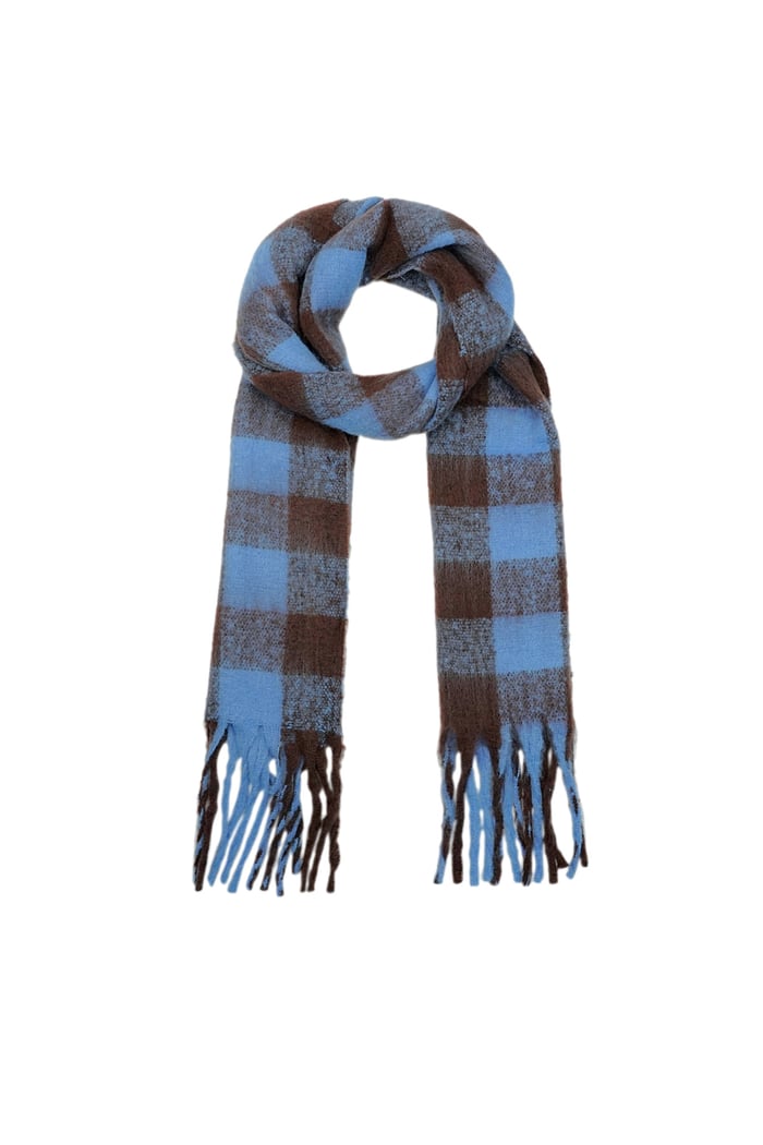 Winter scarf wonderful square - blue brown 