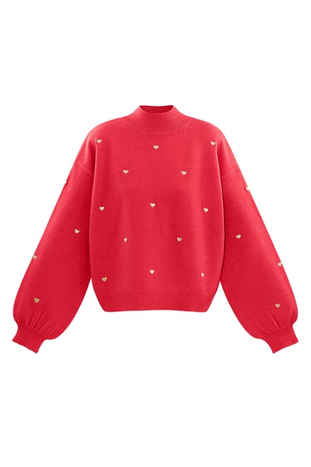 Sweetheart charm sweater - red 2