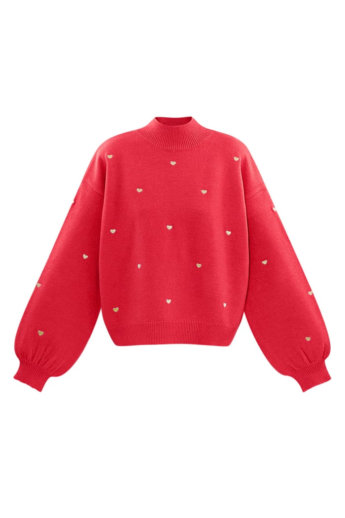 Sweetheart charm sweater - red 