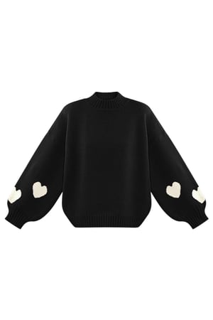 Comfort Heart Knit sweater - black h5 