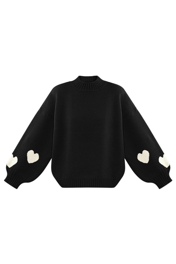 Comfort Heart Knit sweater - black 