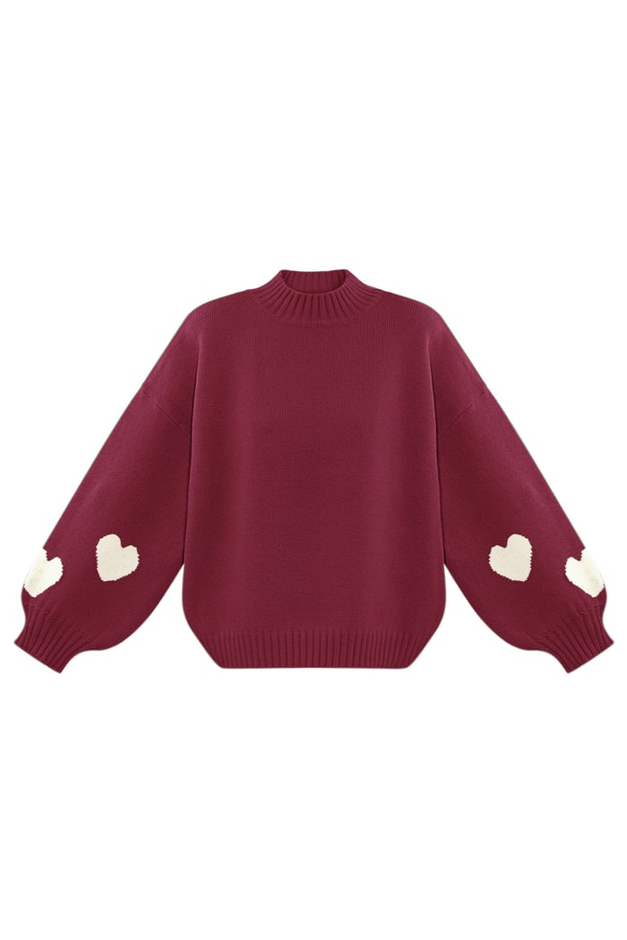 Comfort Heart Knit sweater - Red 