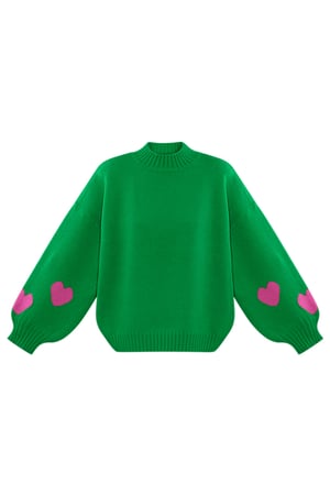 Comfort Heart Knit sweater - green h5 