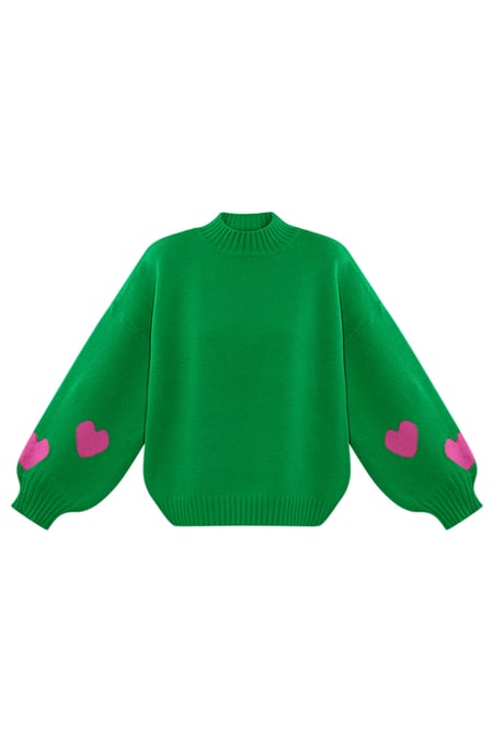 Comfort Heart Knit sweater - green 2