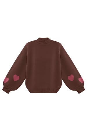 Comfort Heart Knit sweater - Brown h5 