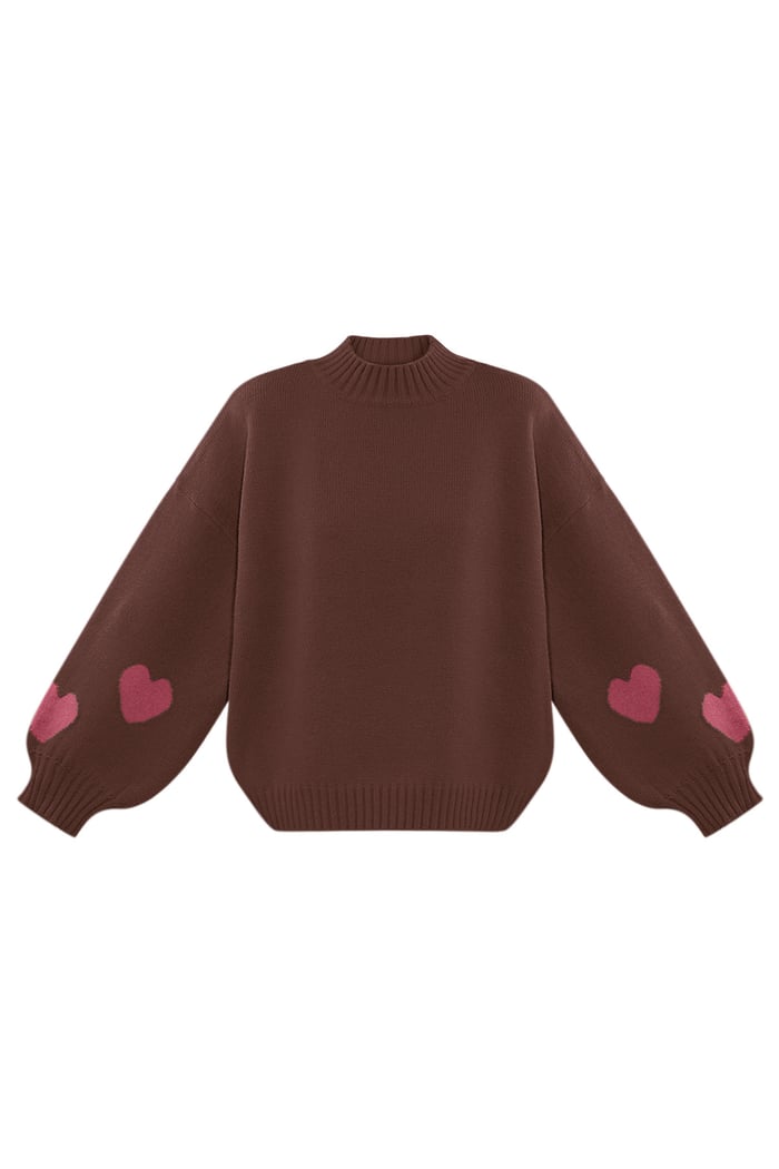 Comfort Heart Knit sweater - Brown 