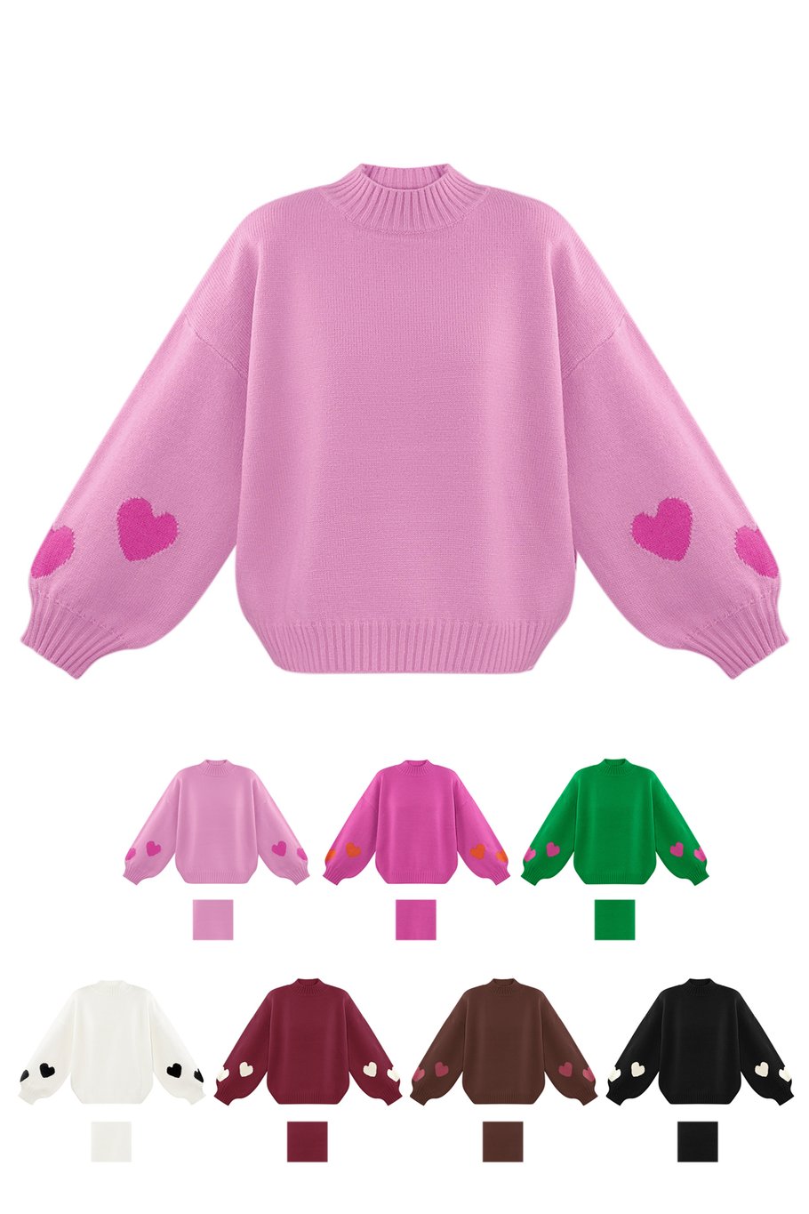 Comfort Heart Knit sweater - fuchsia h5Picture12