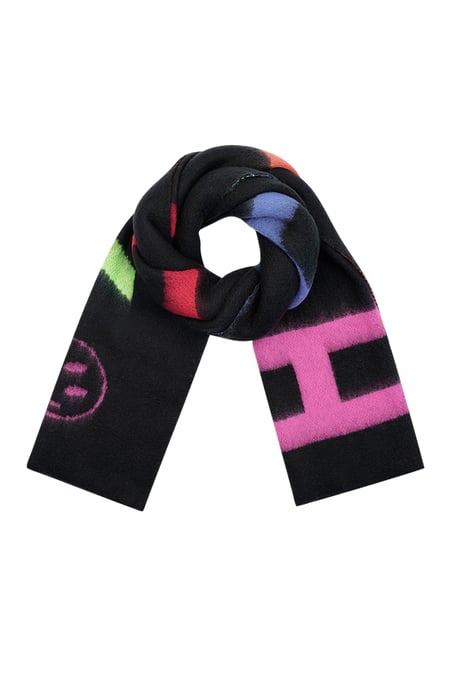 Joyful twist scarf - black multi