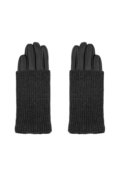 Kuschelige Strickhandschuhe - schwarz