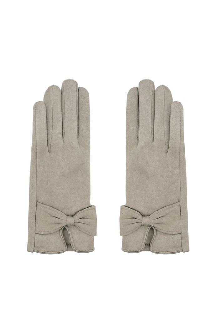 Classic bow gloves - beige 