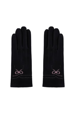 Delicate bow gloves - black h5 