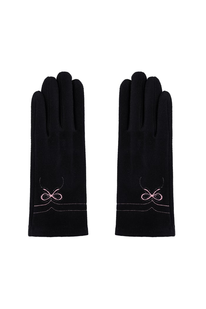 Delicate bow gloves - black 