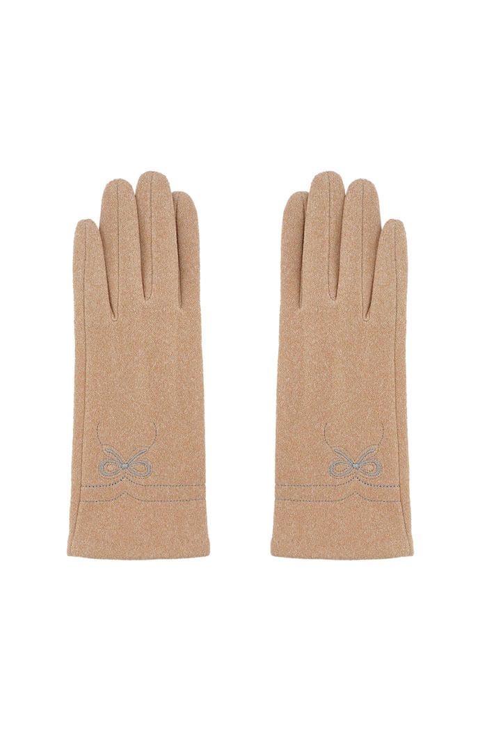 Delicate bow gloves - brown 