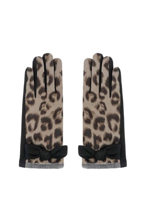 Leopard chic gloves - black & beige h5 