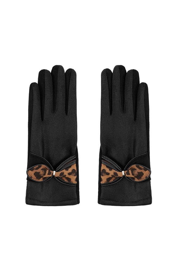 Panther detail gloves - black 2