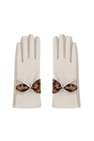 Panther detail gloves - beige h5 