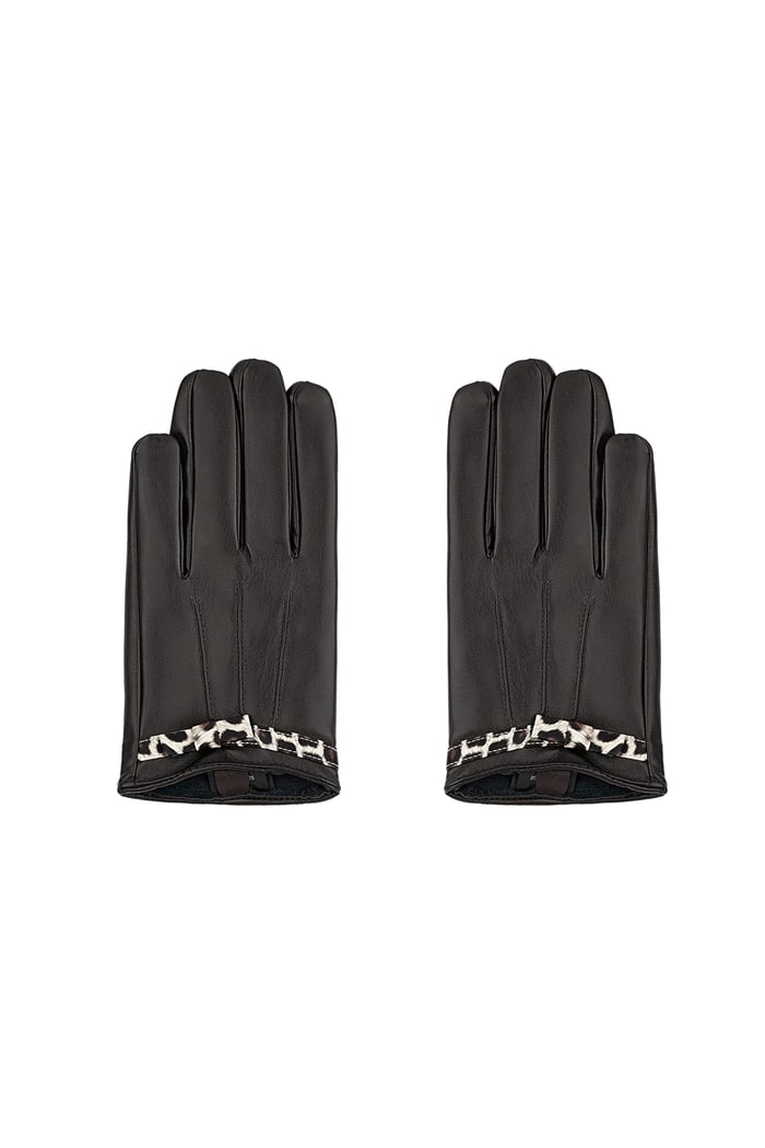 Handschuhe kuscheliger Leopard - dunkelbraun 