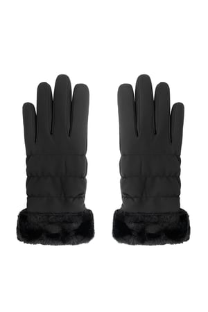 Furry gloves - black h5 