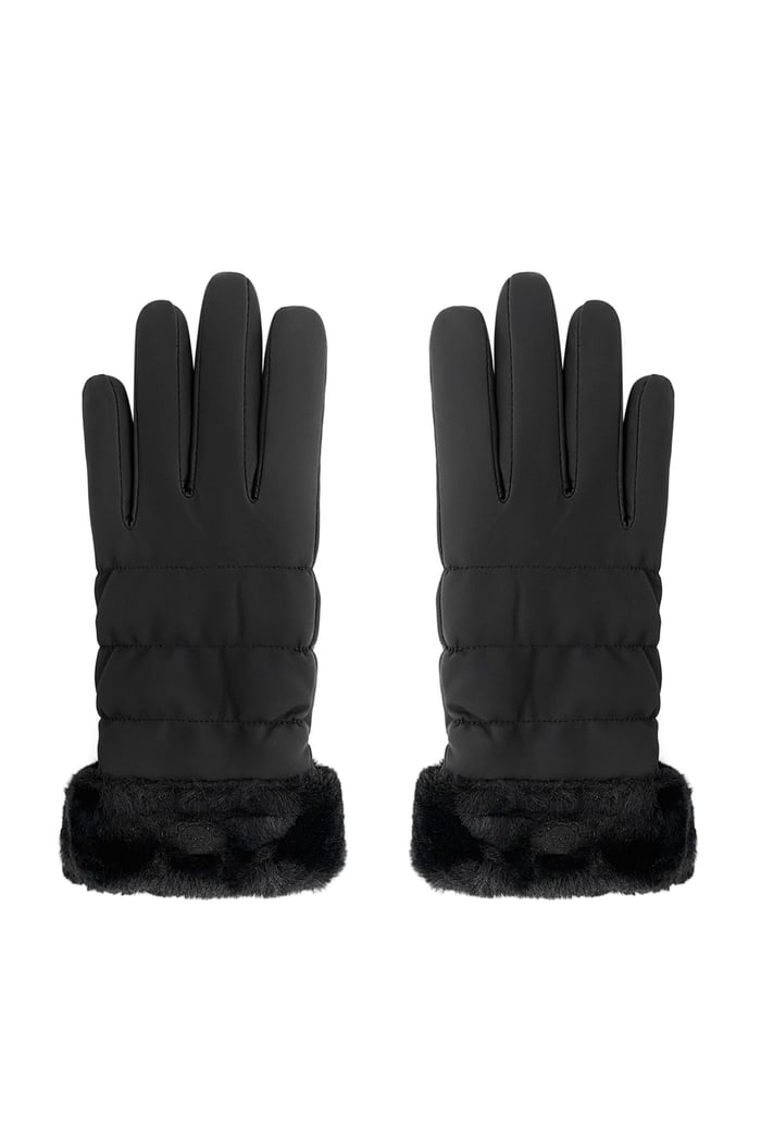 Furry gloves - black 