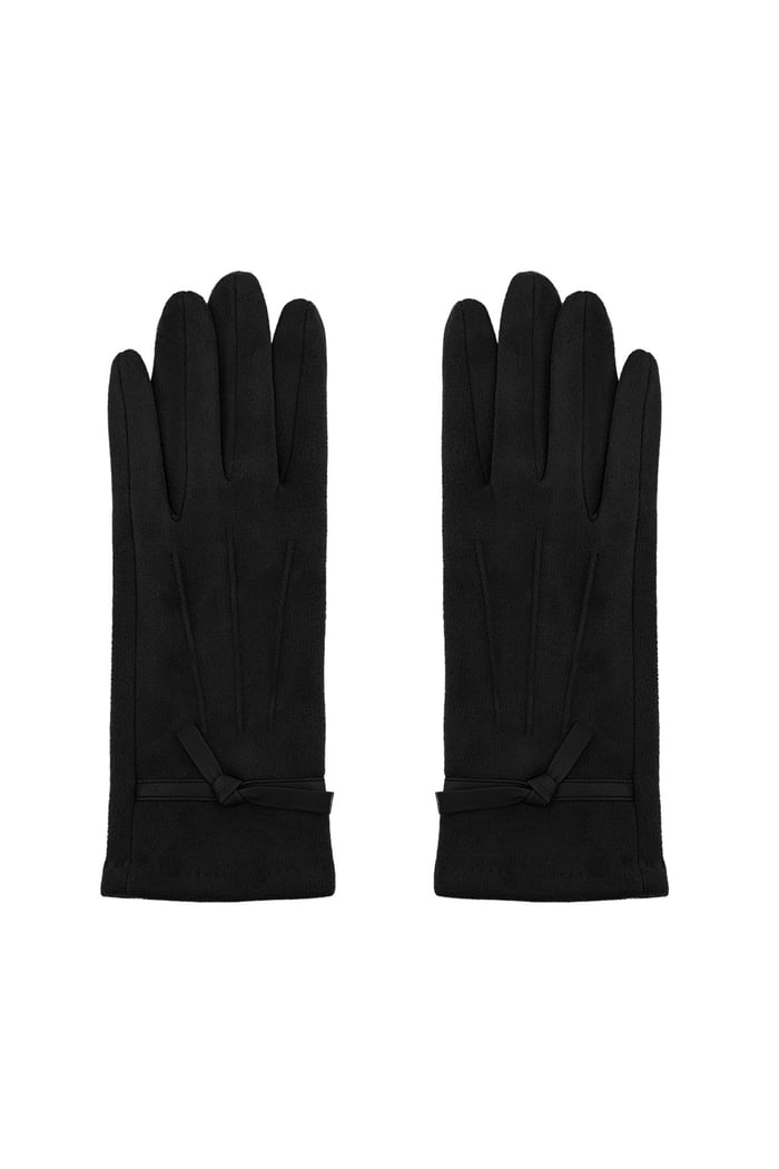 Chic ribbon gloves - black 