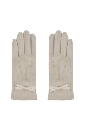 Chic ribbon gloves - beige h5 