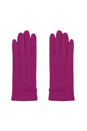 Schicke Handschuhe mit Bändern - Fuchsia h5 