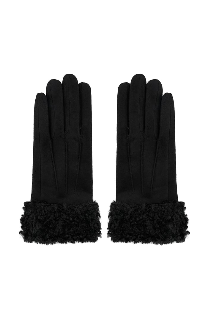 Fuzzy gloves - black 