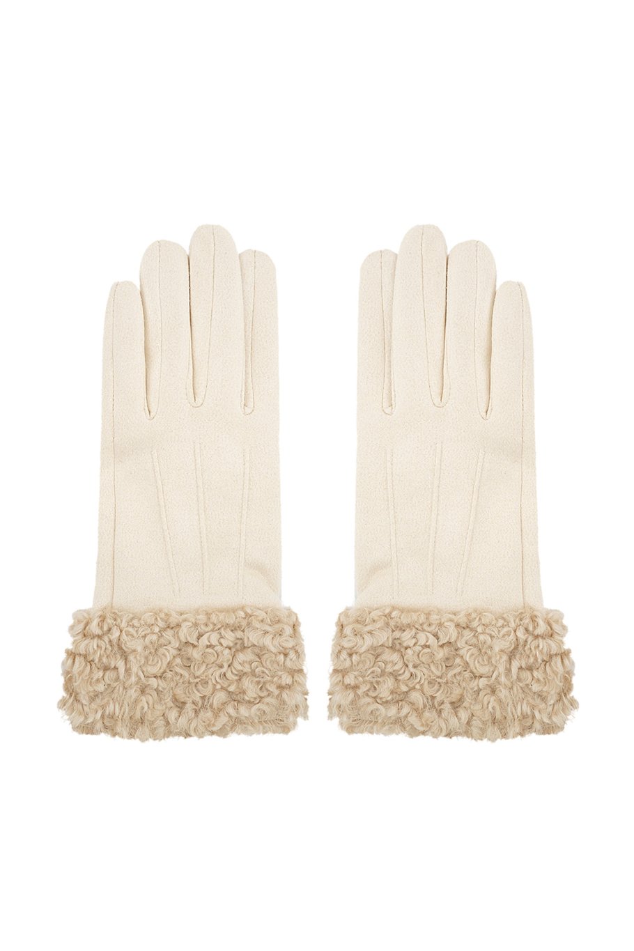 Flauschige Handschuhe - beige 