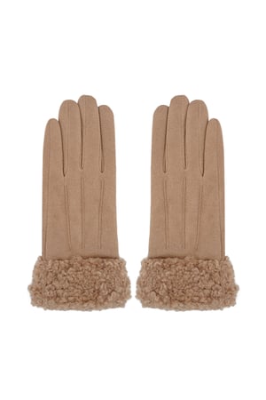 Fuzzy gloves - brown h5 