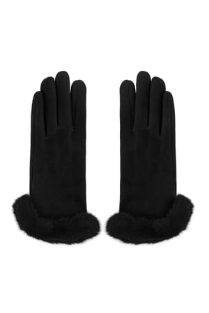 Flauschiger Eleganzhandschuh - schwarz h5 