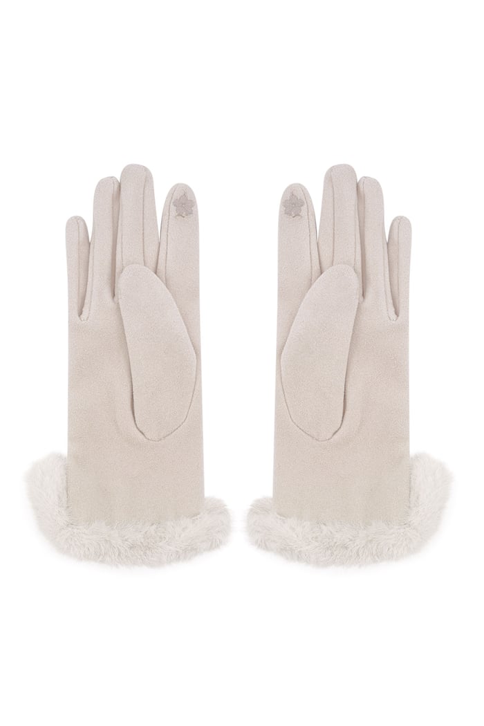 Fluffy elegance glove - beige Picture3