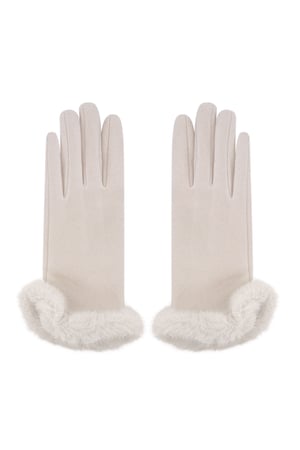 Fluffy elegance glove - beige h5 