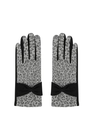 Leopard chic gloves - black & grey h5 